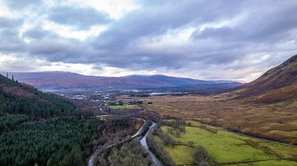 Aerial View Mountains United Kingdom Scottish — Stock Photo, Image