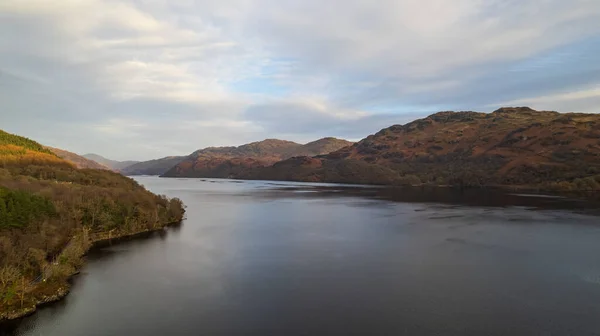 Drohnenaufnahme Des Loch Lomond Schottland Großbritannien — Stockfoto