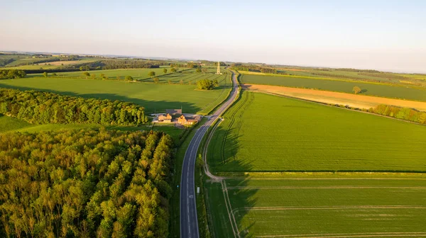 Kırsal bölgenin havadan görünüşü