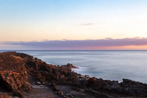 美丽的落日在大西洋的波尔图加尔 — 图库照片