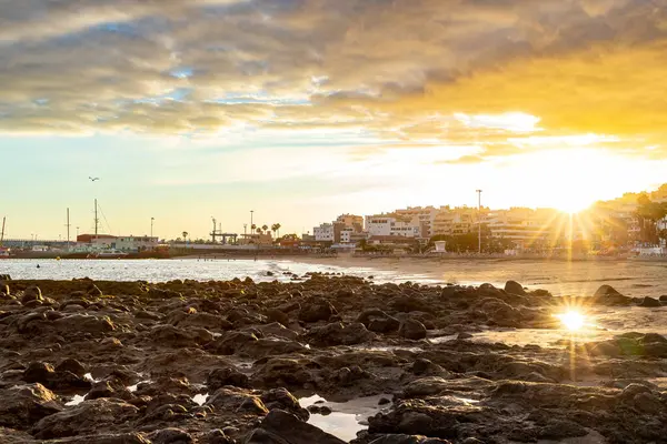 Закат Атлантическом Пляже Португалия — стоковое фото