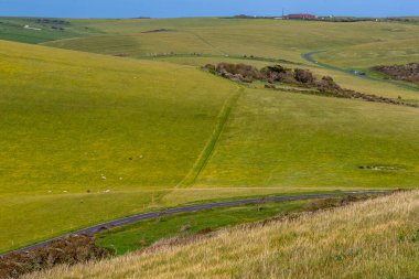 Kırsal kesimde güzel bir yolu olan manzara.