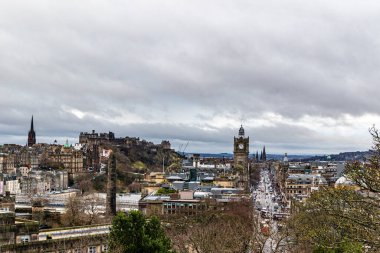 Edinburgh Skyline İskoçya 'daki eski kasabadan, İngiltere
