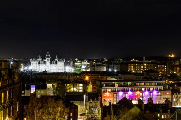 Edinburgh Stad Natt Utsikt — Stockfoto