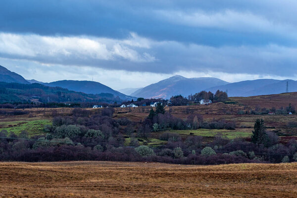 view from the village of the scottish highlands