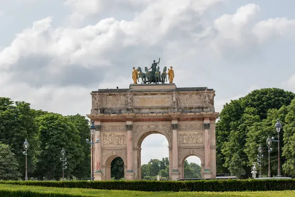 Триумфальная Арка Знаменитое Место Конкорд Париж Франция — стоковое фото