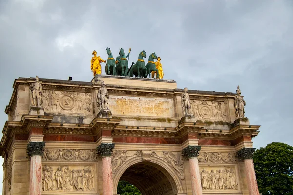 Paris France August Arch Triumph Arc Triomphe — стоковое фото
