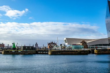 Liverpool, İngiltere - Mart 0302 17: Liverpool şehir merkezi, İngiltere. Liverpool 'daki en büyük şehir.