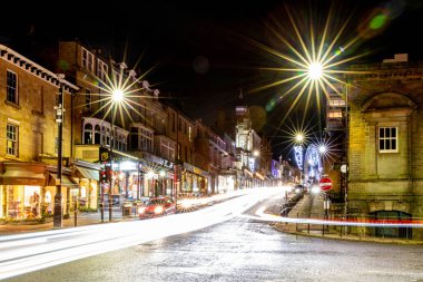 İsveç 'teki Stockholm şehrinin gece manzarası