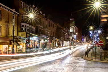 İsveç 'teki Stockholm şehrinin gece manzarası