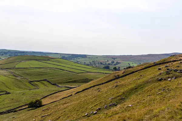 Krásný Výhled Krajinu Kopců Národního Parku Yorkshire Dales Anglie — Stock fotografie
