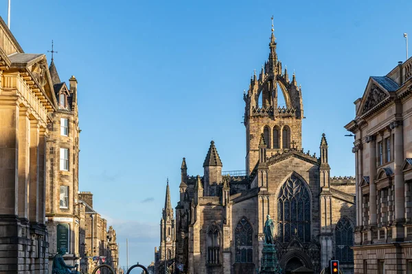 Edinburgh Kathedrale Und Street View — Stockfoto