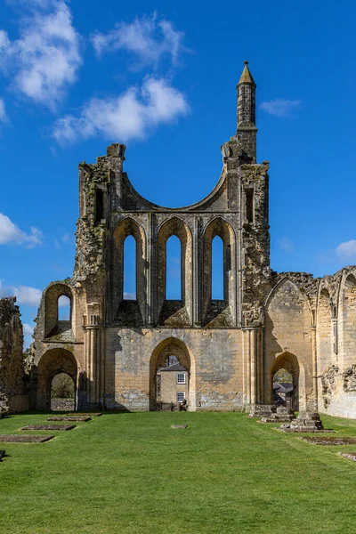 stock image ruins of the ancient abbey of the abbey of the holy abbey, the most famous place of the abbey of saint - abbey, in the province