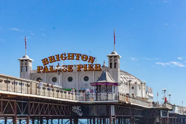 stock image brighton pier, brighton, uk, uk - july 1 2 0 1 9