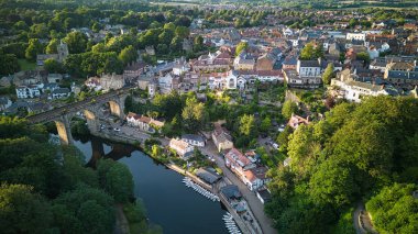 Rothenburg ob der Tauber, Almanya 'nın havadan görünüşü