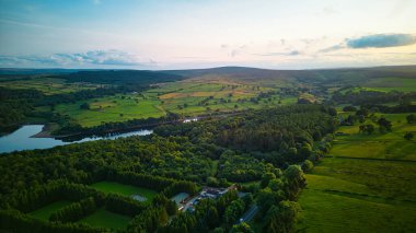 Yazın kırsal alanın havadan görünüşü