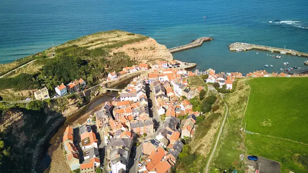 法国北部最有名的村庄北海海岸的美丽的空中景观 — 图库照片