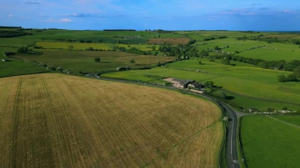 Luchtfoto Van Het Platteland Ierland Verenigd Koninkrijk — Stockvideo