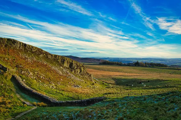 Yorkshire Dales Ulusal Parkı 'ndaki kırsal bir manzaranın güzel bir manzarası, İngiltere