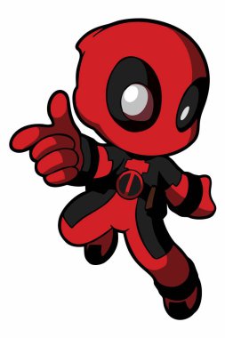 Deadpool, illüstrasyon, beyaz arkaplanda vektör.
