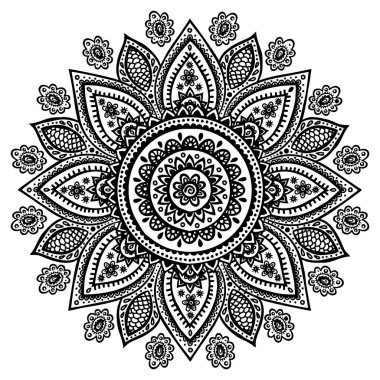 Beyaz arkaplanda mandala desenleri