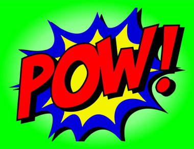 Soyut bir arkaplanda çizgi roman tarzında kelime bulutu