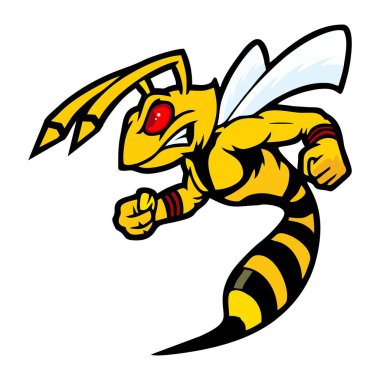 Çizgi film arısının vektör illüstrasyonu