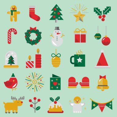 illüstrasyon vektör Christmas Icons