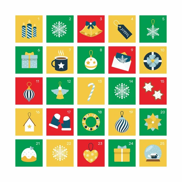 Flat Icons Christmas New Year Christmas Background — Stock Vector