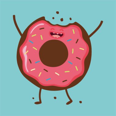 Beyaz kremalı vektör çöreği.