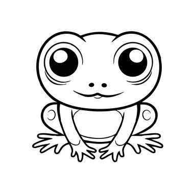 şirin küçük kurbağa izole edilmiş ikon