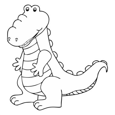 çizgi film timsah hayvan boyama sayfası