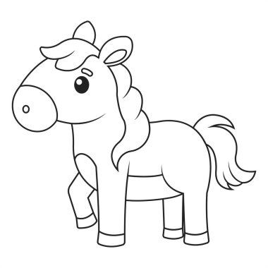 Vektör Karikatür Atı Beyaz Arkaplanda İzole Edildi