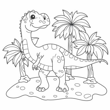 Çocuklar için boyama kitabı, dinozor