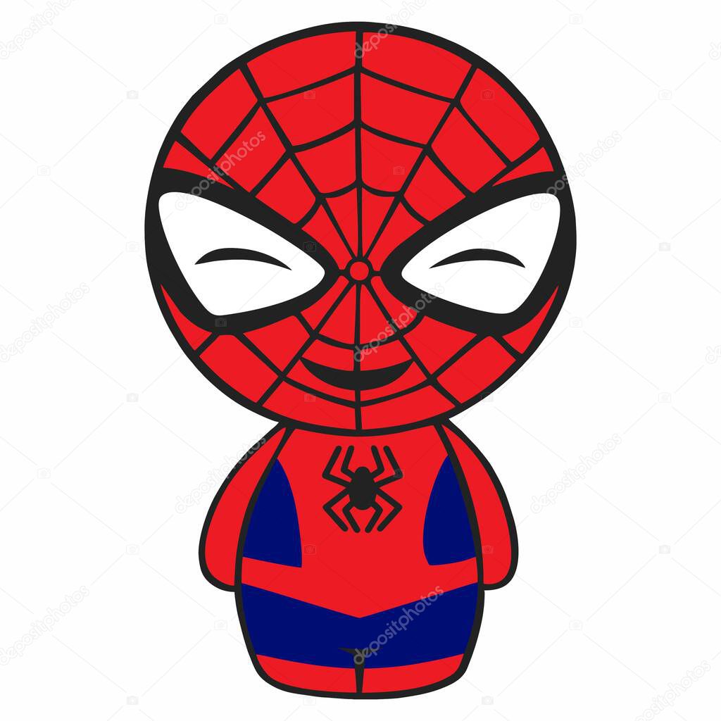 Cute little spiderman smile vector illustration