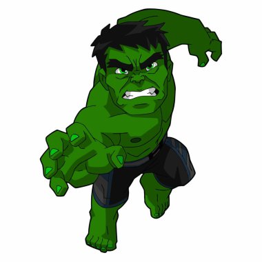 Vektör çizimleri süper kahraman Hulk çok güçlü