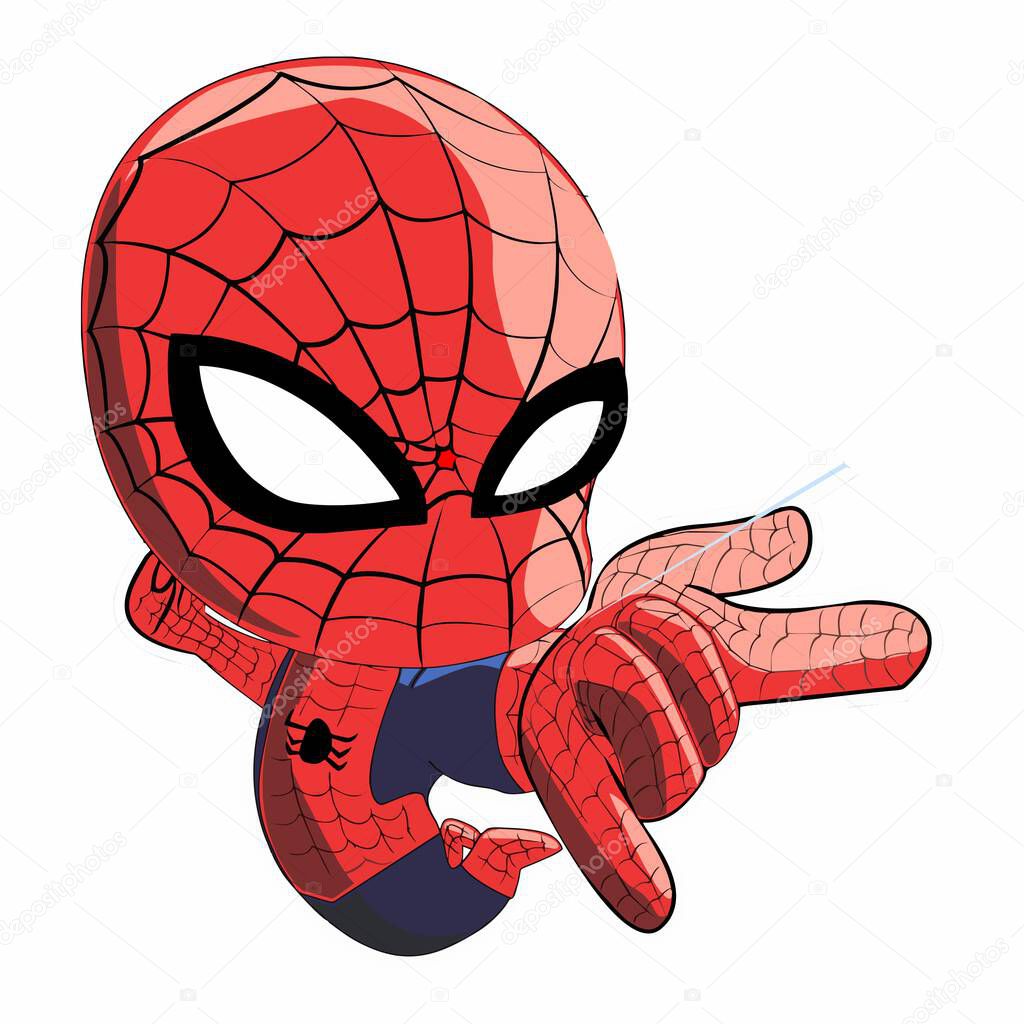 A little hero spiderman vector illustrations