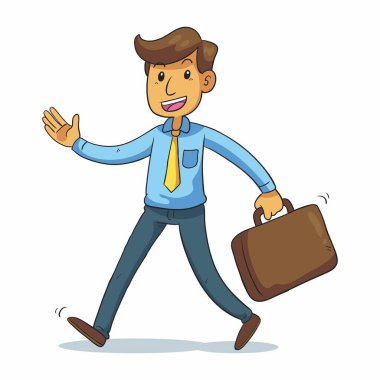 Bir çanta dolusu parası olan takım elbiseli genç bir adamın çizgi film karakteri.