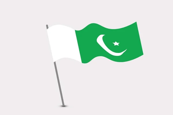 Пакистан Размахивает Национальным Флагом День Независимости Пакистана — стоковое фото