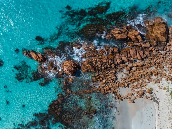 Vista Aérea Drone Das Belas Águas Mar Azul Turquesa Tropical — Fotografia de Stock