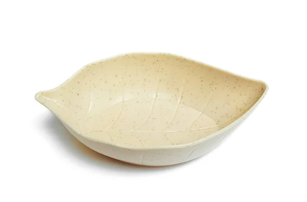 Serving Bowl Shape Leaf Isolated White Background — Stock Photo, Image