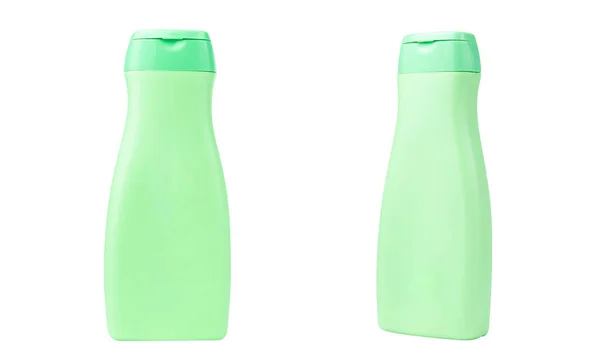 Продукты Ухода Телом Бутылки Зеленого Цвета Изолированы Белом Фоне Красота — стоковое фото
