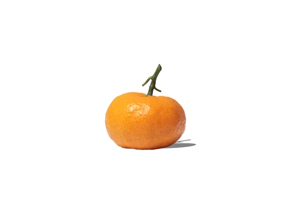 Апельсиновые Фрукты Листьями Белом Фоне — стоковое фото