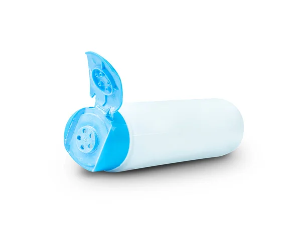 Біло Блакитні Пляшки Упаковки Продуктів Краси Ізольовані Білому Тлі — стокове фото