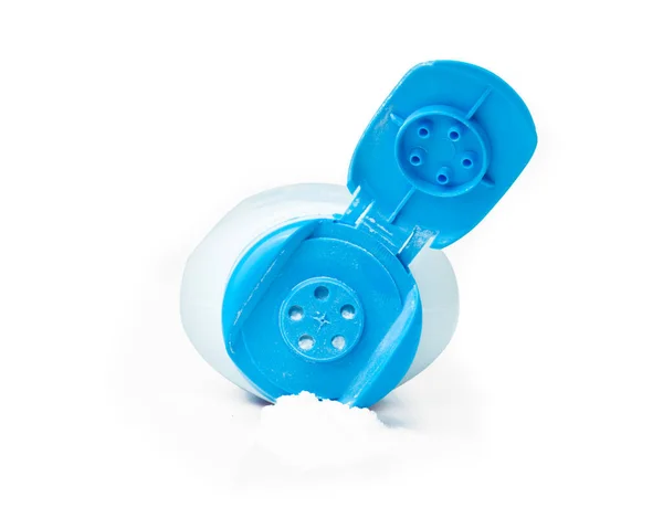 Garrafas Embalagem Produtos Beleza Branca Azul Isoladas Fundo Branco — Fotografia de Stock