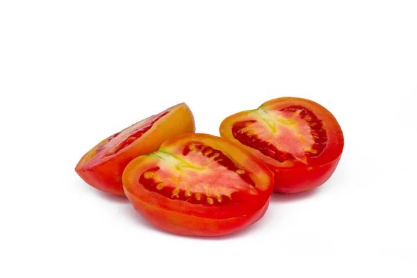 Tomate Isolado Sobre Fundo Branco Tomate Vermelho Fresco Com Caminho — Fotografia de Stock