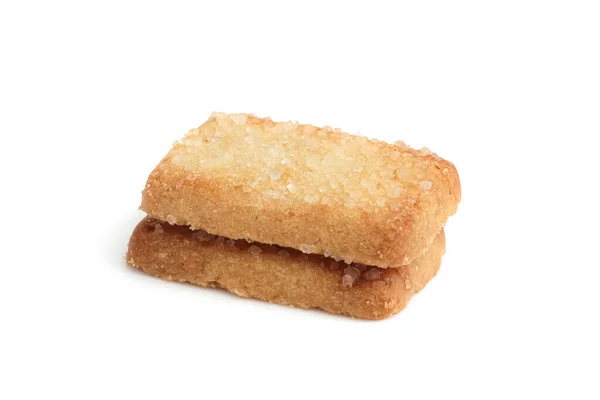 Biscoito Manteiga Dinamarquês Isolado Fundo Branco — Fotografia de Stock