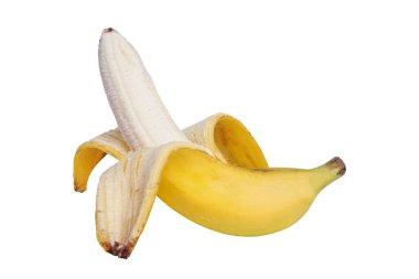 kırpma yolu ve tam derinlik alan ile beyaz arkaplanda izole muz.