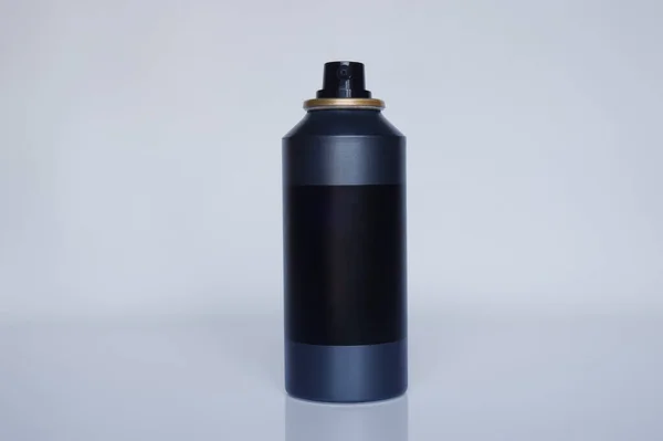 Чорний Косметичний Контейнер Або Пляшка Ізольовані Білому Відсічним Контуром — стокове фото