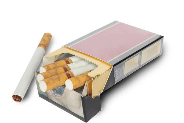 Cigaretta Elszigetelt Fehér Háttér — Stock Fotó